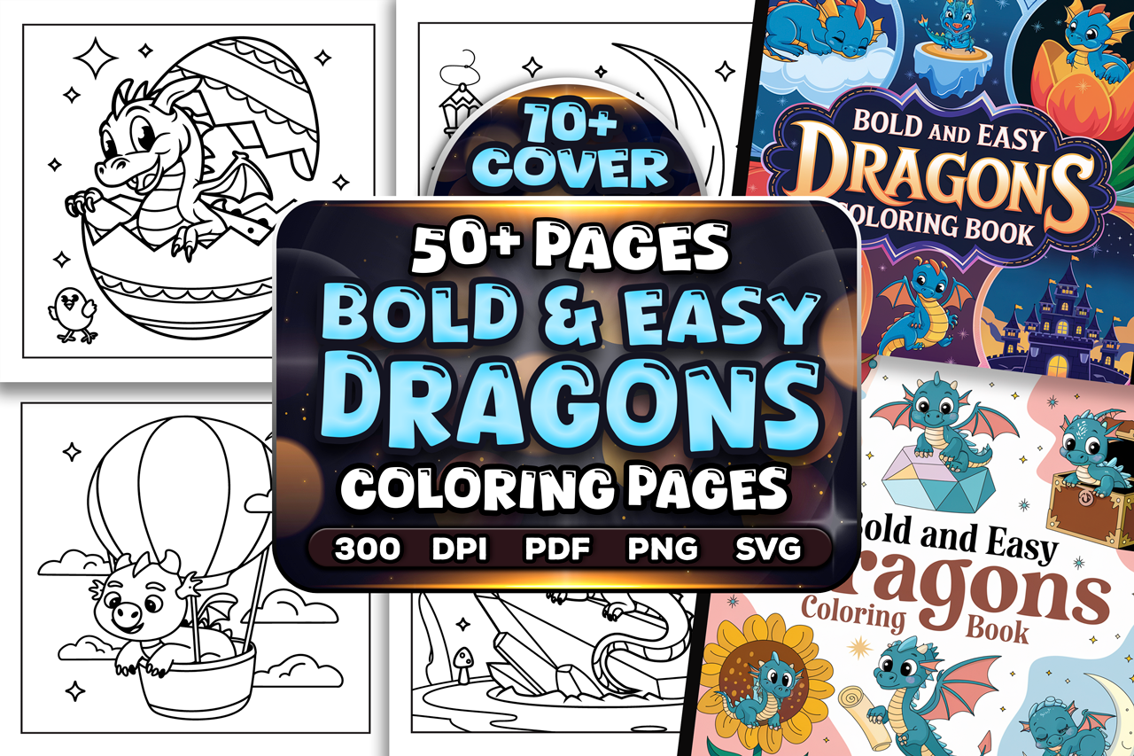 Bold and Easy Dragons Coloring Pages