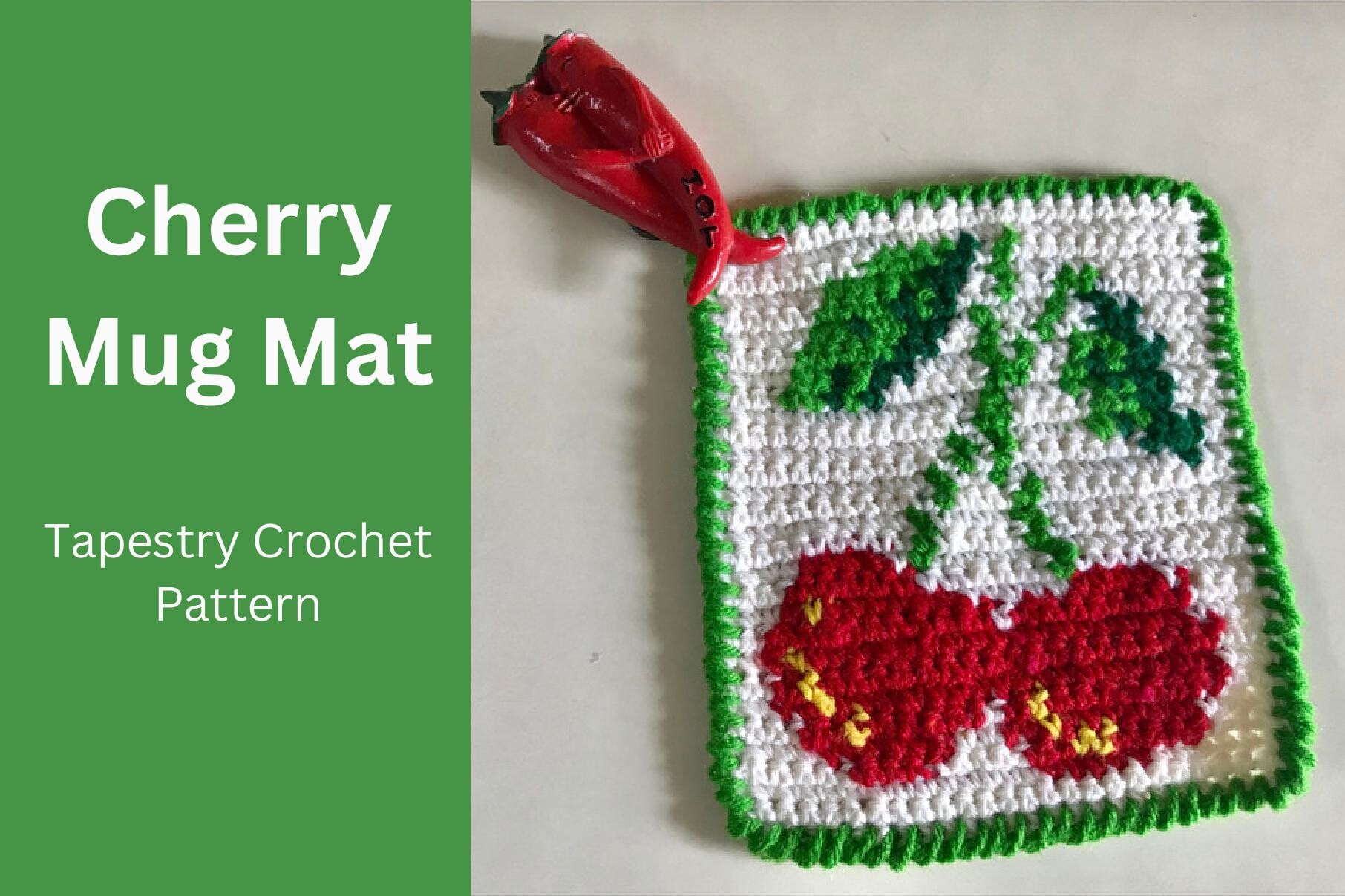Cherry Mug Mat! Tapestry Crochet Pattern
