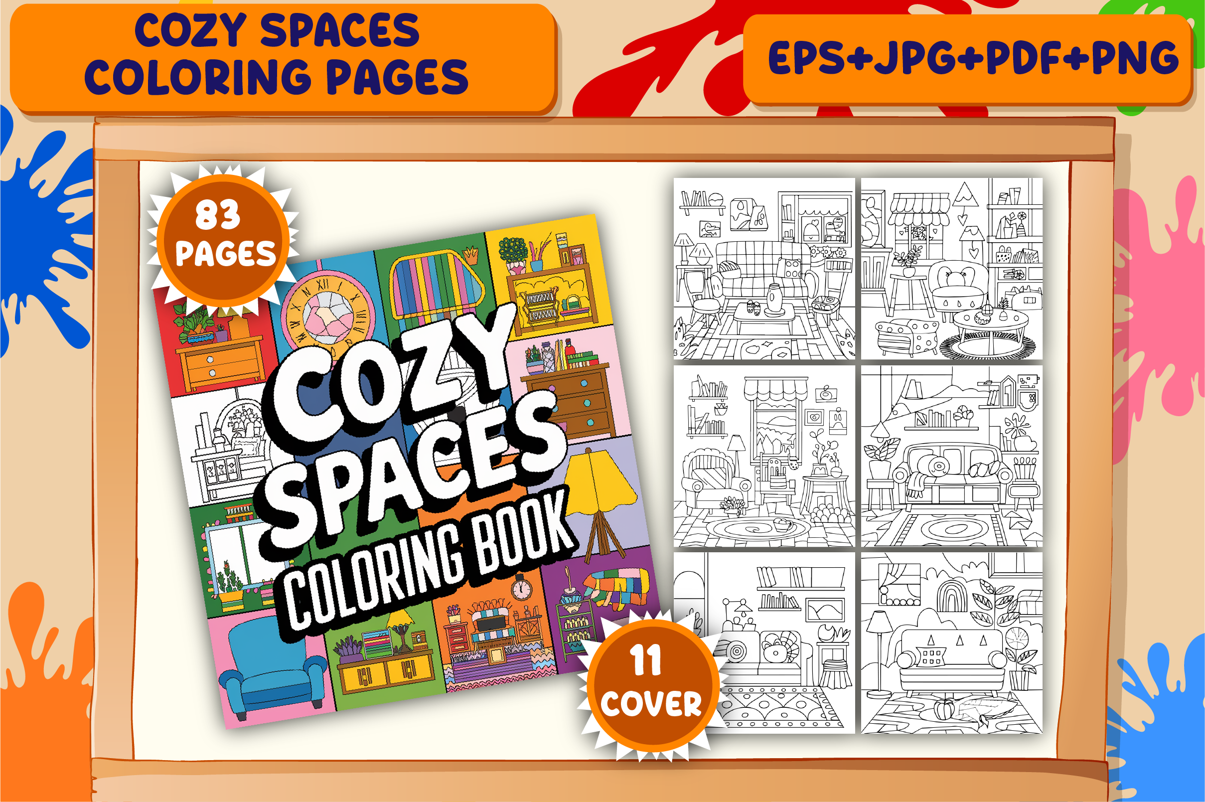 Cozy Spaces Coloring Pages for Adults
