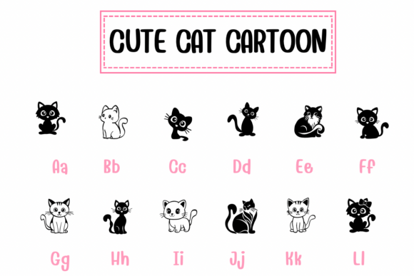 Cute Cat Cartoon Font - Preview 1
