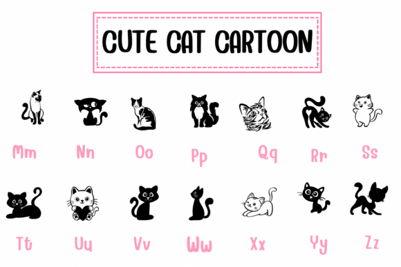 Cute Cat Cartoon Font - Preview 2