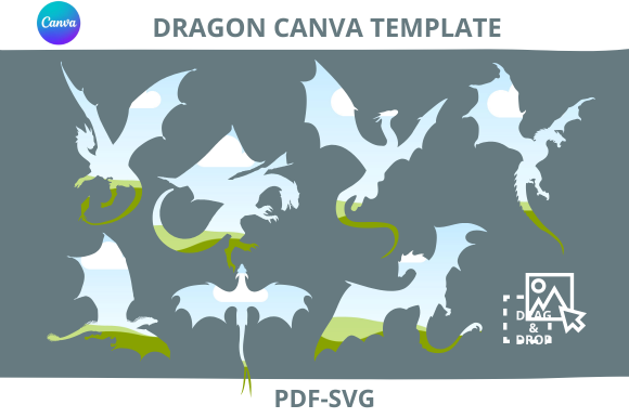 Dragon Canva Frame Template
