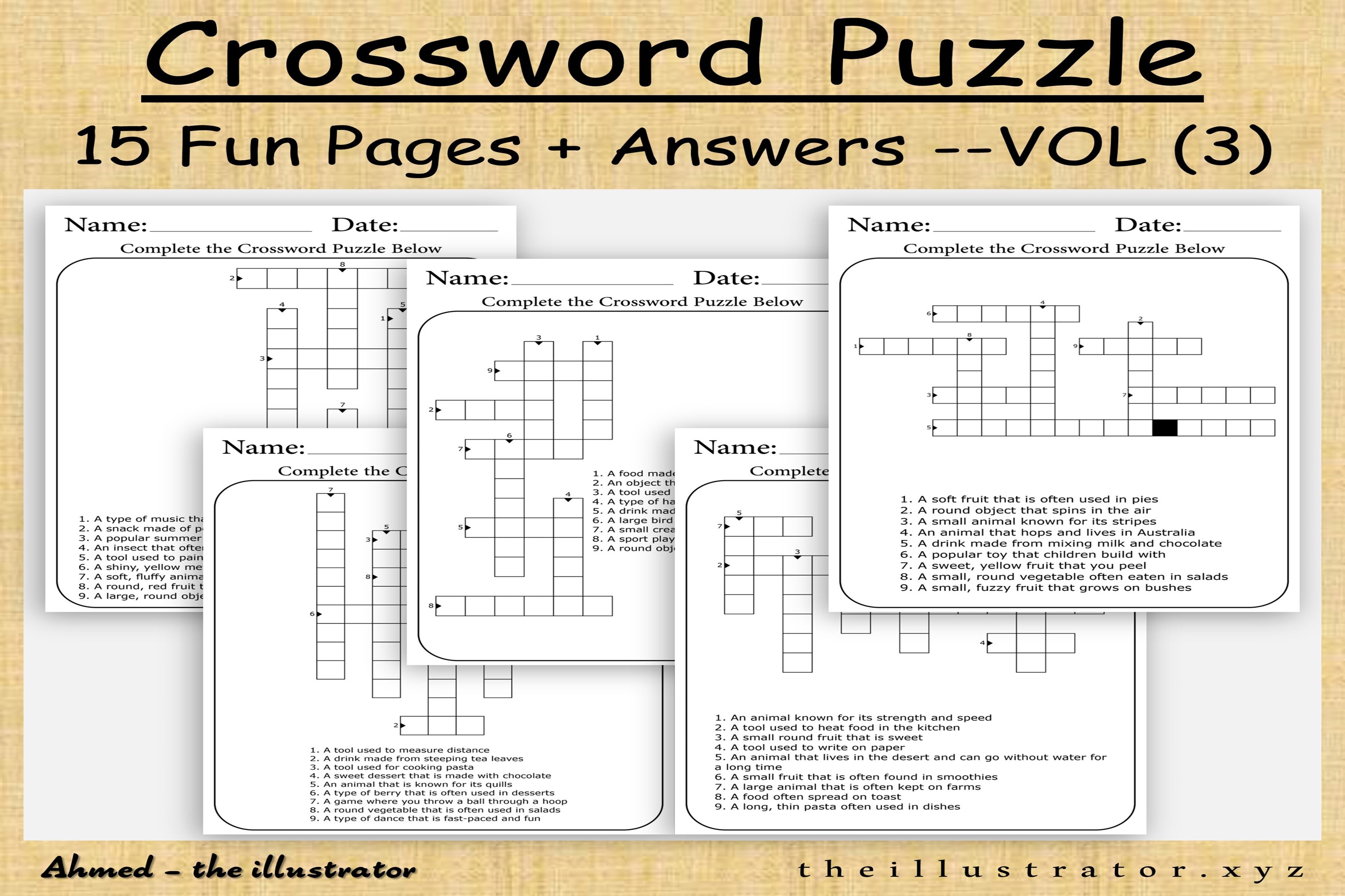 Educational Printable Crossword Puzzle Graphic by Ahmed Sherif ...