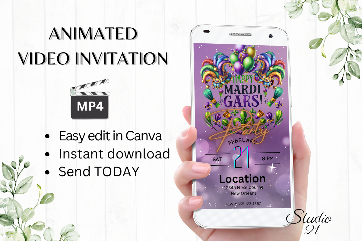 Electronic Mardi Gras Invite