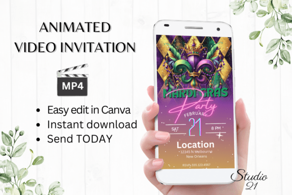 Fun Mardi Gras Invite