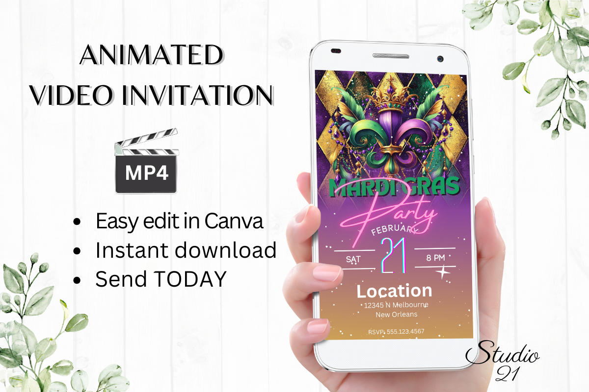 Fun Mardi Gras Invite
