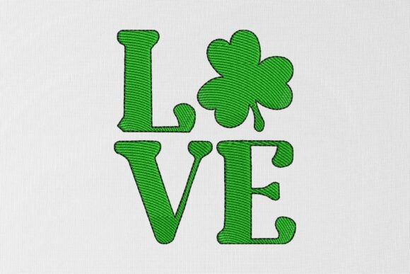 Love Shamrock St Patricks Day Embroidery