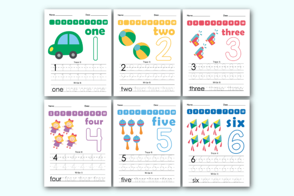 Number Tracing Math 1–10 Worksheets cover