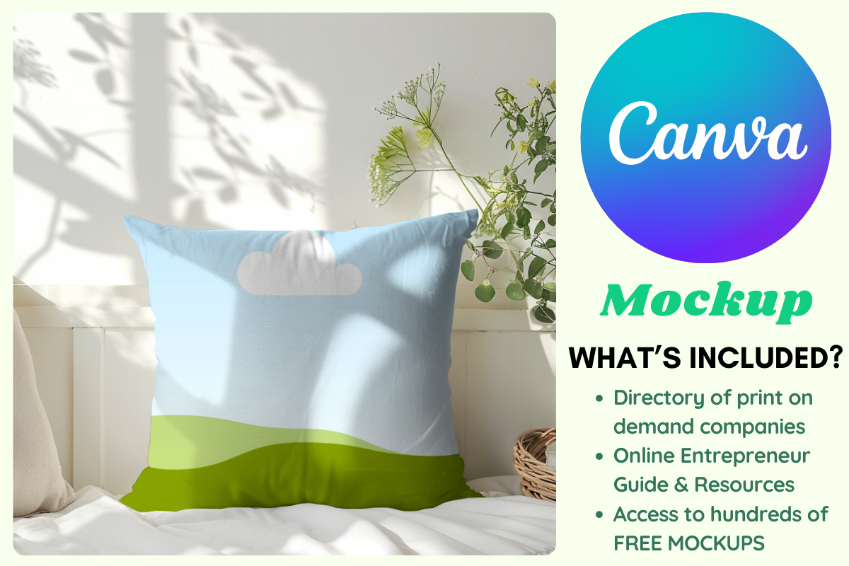 Pillow Sunlight Shadow Canva Mockup