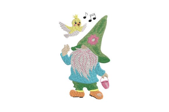 Spring Gnome and Bird