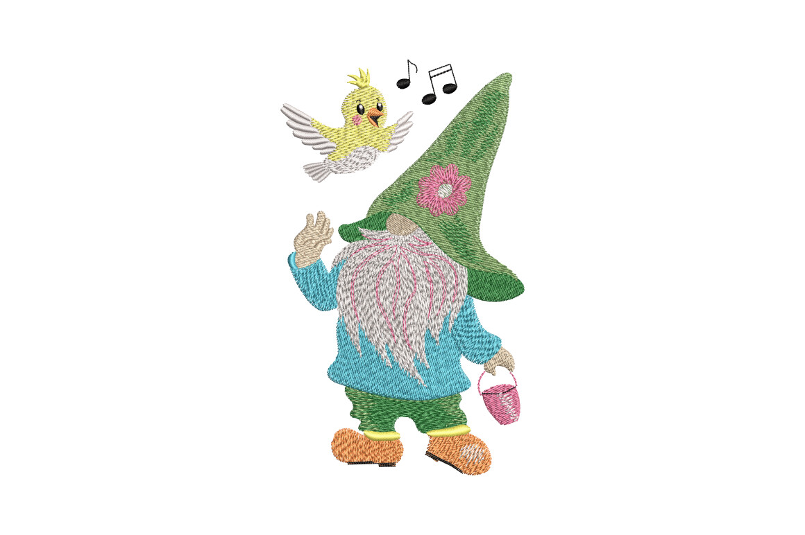 Spring Gnome and Bird