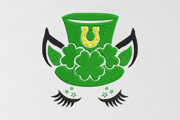 St Patrick's Unicorn Face Embroidery Des