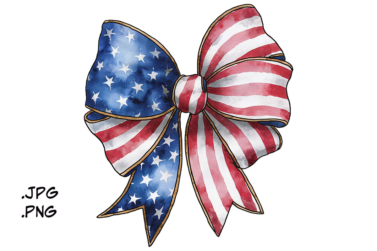 Usa Bow Graphic by Joanna Redesiuk · Creative Fabrica