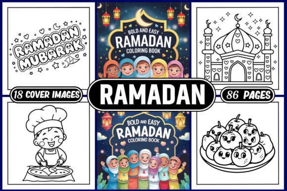 Bold and Easy Ramadan Coloring Book Kids