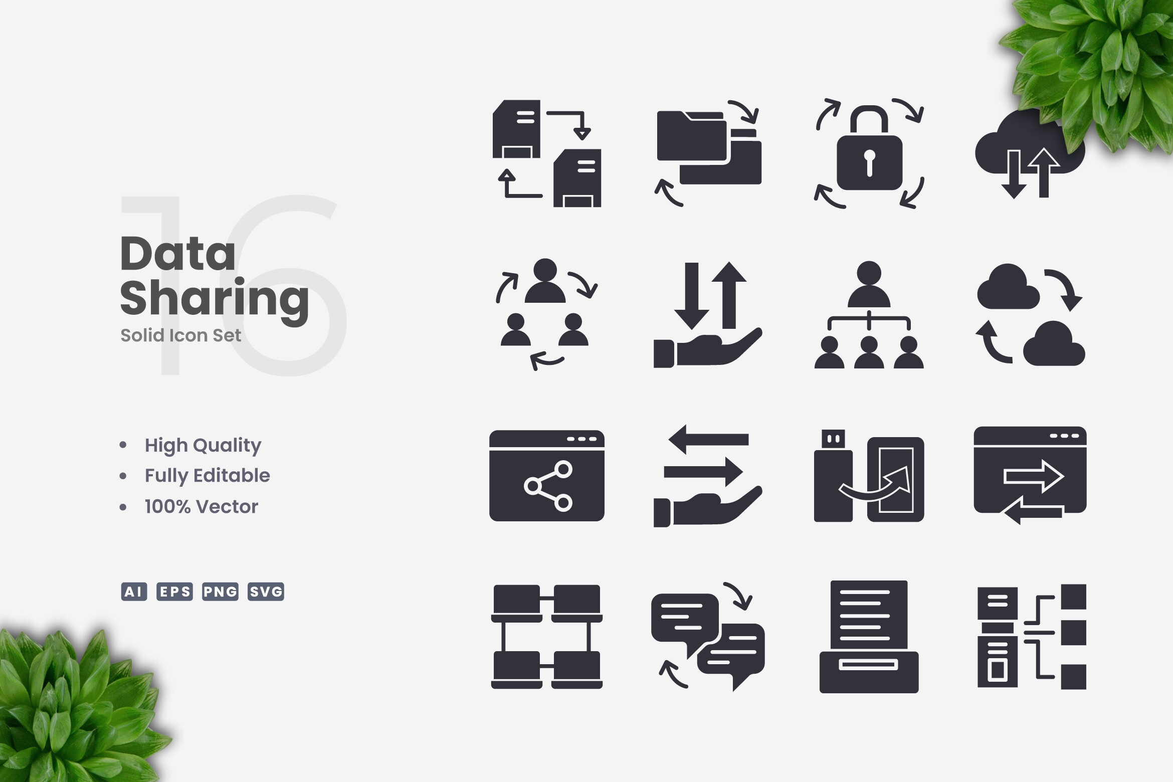 Data Sharing Solid Icons Graphic by upnowgraphic · Creative Fabrica