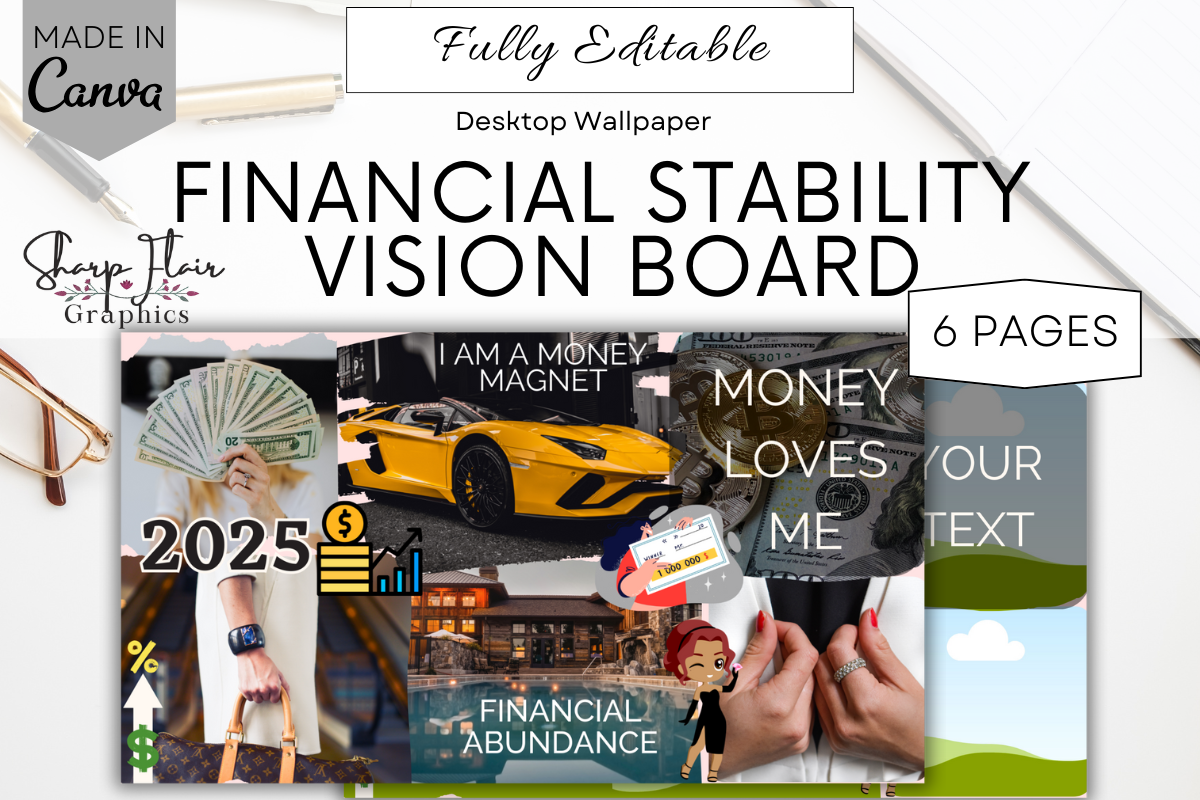 Financial Stability Vision Board | Canva