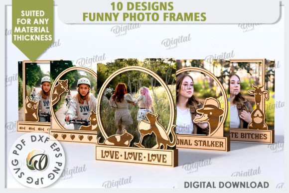 Funny Photo Frames Laser Cut Bundle · Creative Fabrica