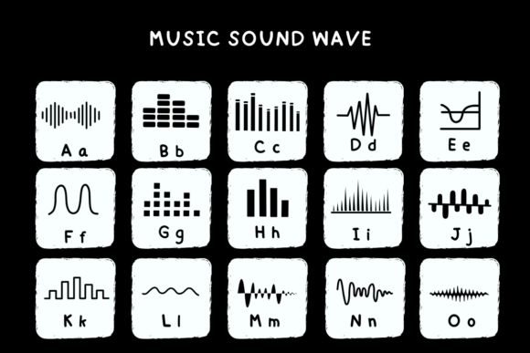 Music Sound Wave Font PNG with transparent background - Preview 1