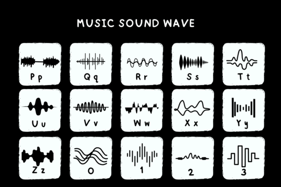 Music Sound Wave Font PNG with transparent background - Preview 2