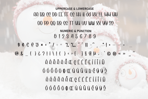 Romantic Snowman Font PNG with transparent background - Preview 6