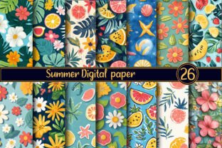 Summer Digital Paper Graphic by Designworld · Creative Fabrica