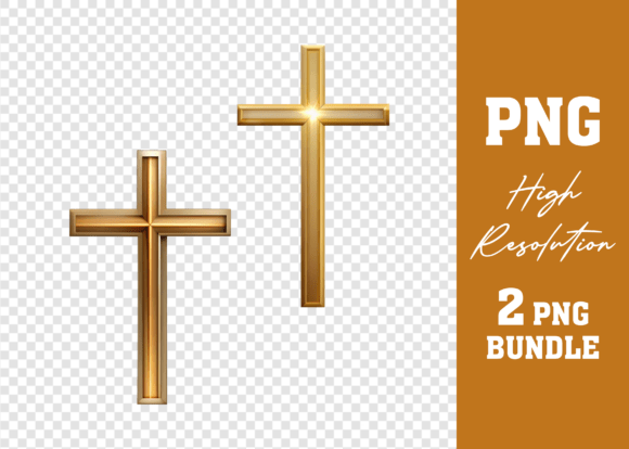 Watercolor PNG Ornate Gold Cross Bundle Grafica Illustrazioni Stampabili Di stockmarket