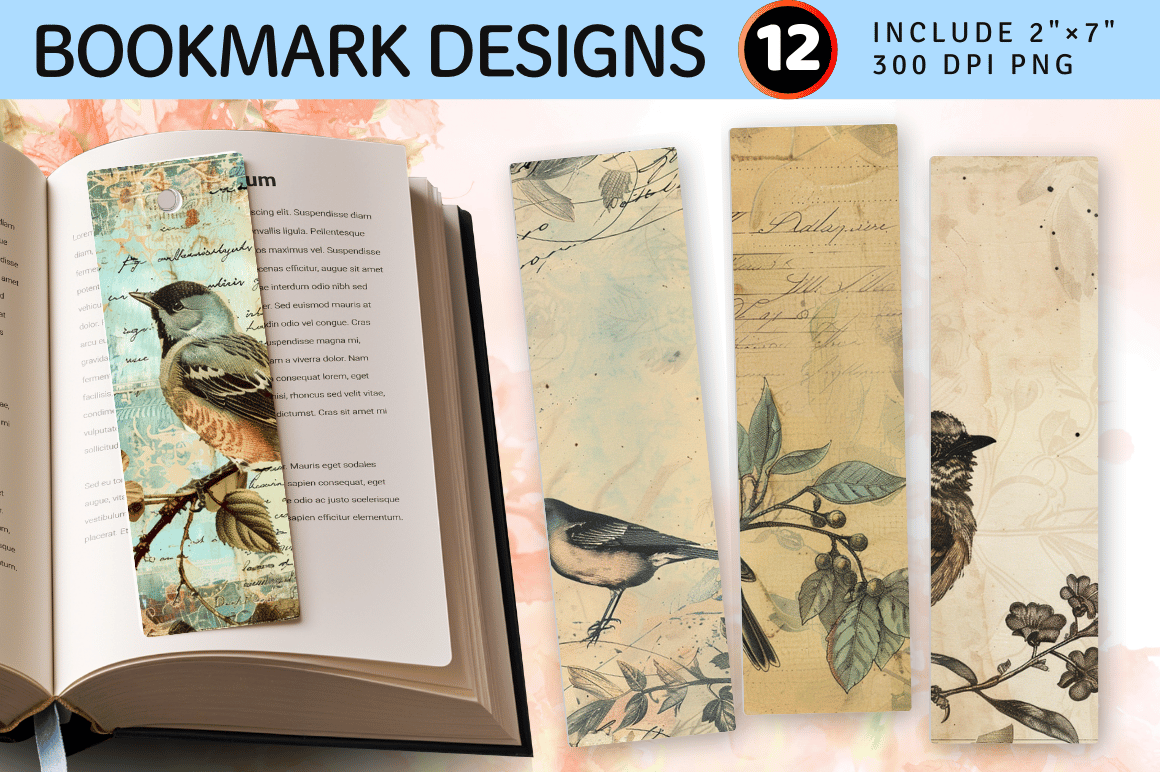 Bird Ephemera PNG Bookmark Design Graphic by CraftyCakes · Creative Fabrica