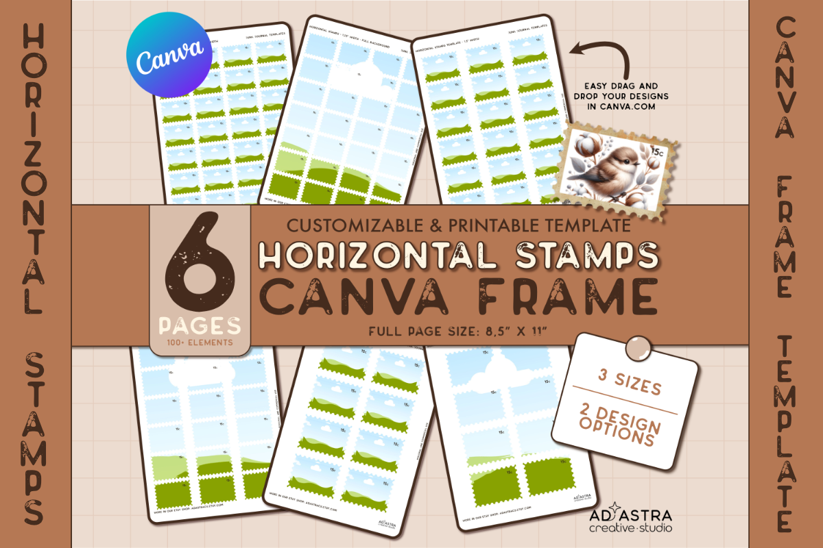 CANVA FRAME TEMPLATE / Horizontal Stamps