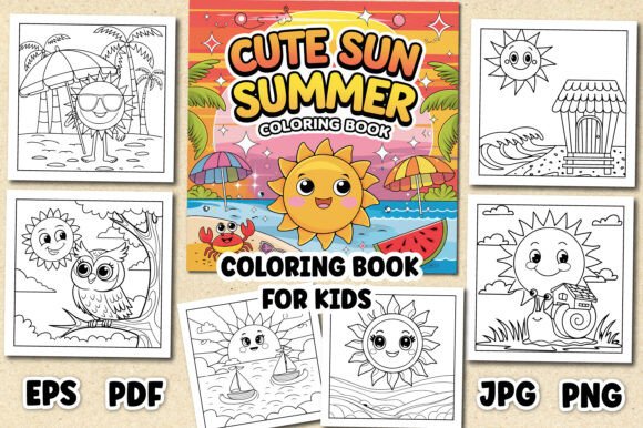 Cute Sun Summer Coloring Pages for Kids
