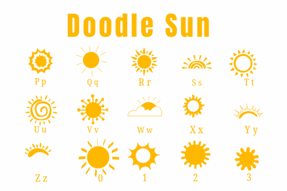Doodle Sun Font font preview - 2