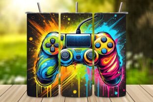 Gamer Controller 20oz Tumbler Wrap PNG Graphic by BEE CREATION ...