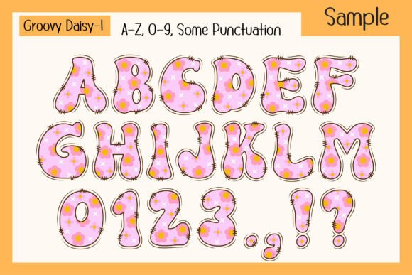 Groovy Daisy Font PNG with transparent background - Preview 2