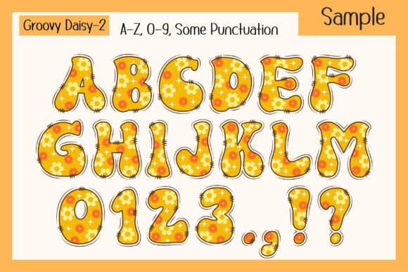 Groovy Daisy Font PNG with transparent background - Preview 3