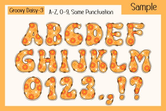 Groovy Daisy Font PNG with transparent background - Preview 4
