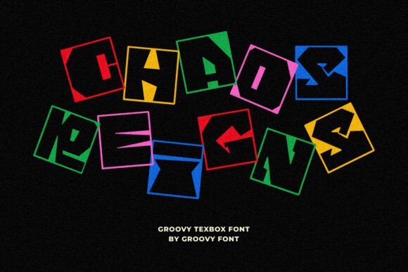 Groovy Texbox Font PNG with transparent background - Preview 5