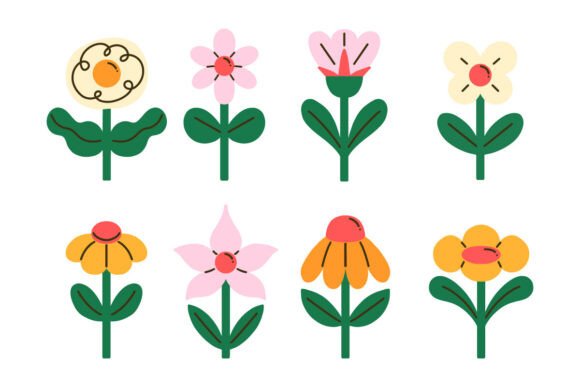 Modern Flat Botanical Flowers