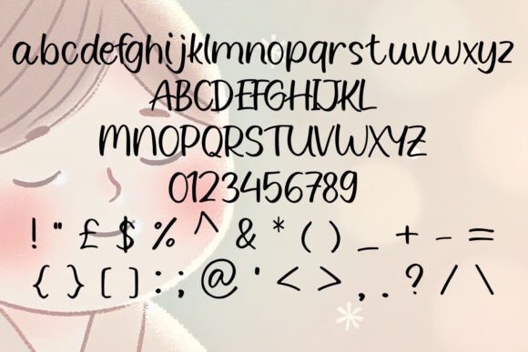 Rosy Cheeks Font PNG with transparent background - Preview 1