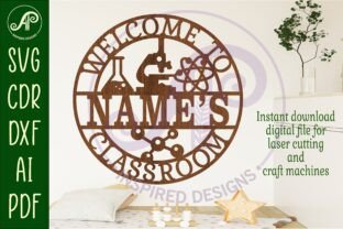 Science Teacher Classroom Name Sign Svg · Creative Fabrica