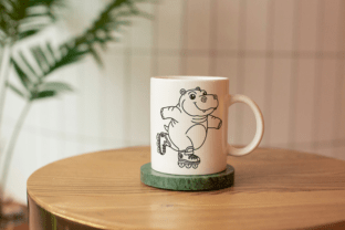 20 Line Art Hippopotamus Graphic by littlebeeshop · Creative Fabrica