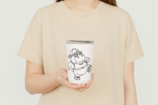 20 Line Art Hippopotamus Graphic by littlebeeshop · Creative Fabrica