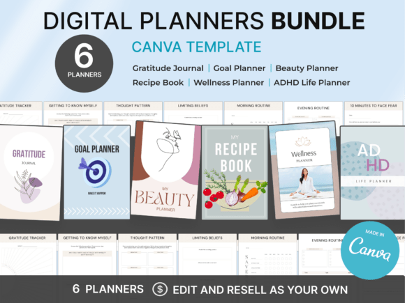 6 Done-for-You Digital Planners