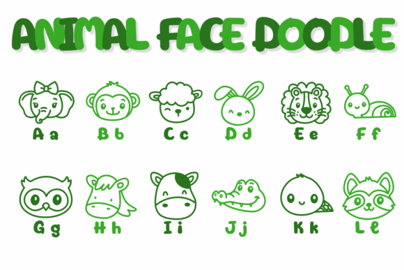 Animal Face Doodle Font - Preview 1