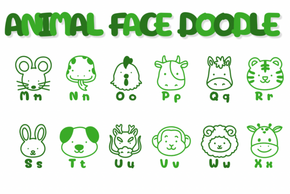 Animal Face Doodle Font - Preview 2