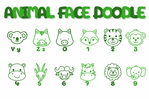 Animal Face Doodle Font - Preview 3