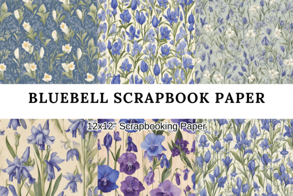 Bluebell Scrapbook Paper Graphic by Jacky Studio · Creative Fabrica