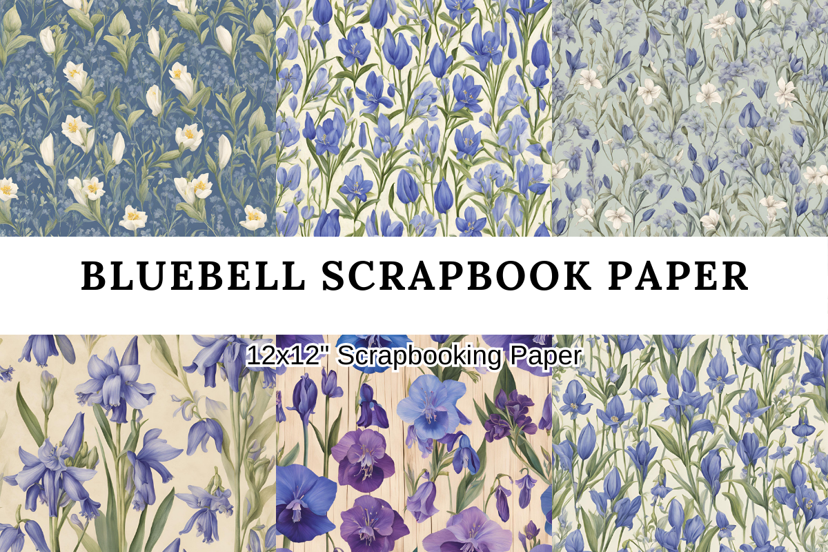 Bluebell Scrapbook Paper Graphic by Jacky Studio · Creative Fabrica