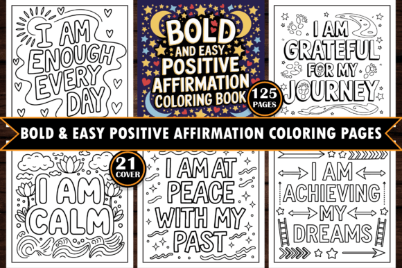 Bold Positive Affirmation Coloring Pages