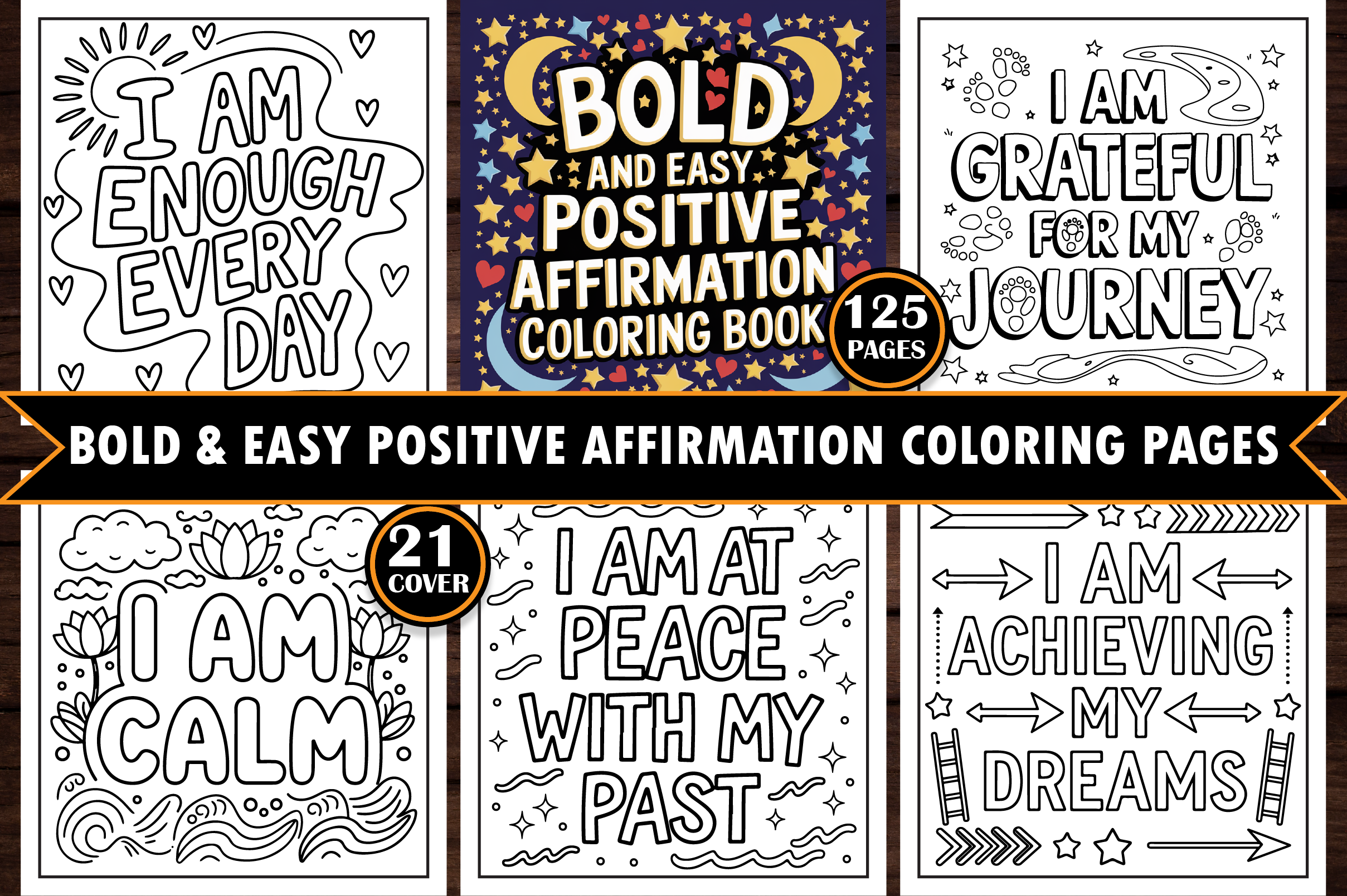 Bold Positive Affirmation Coloring Pages