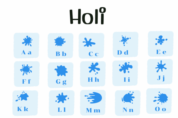 Holi Font PNG with transparent background - Preview 1