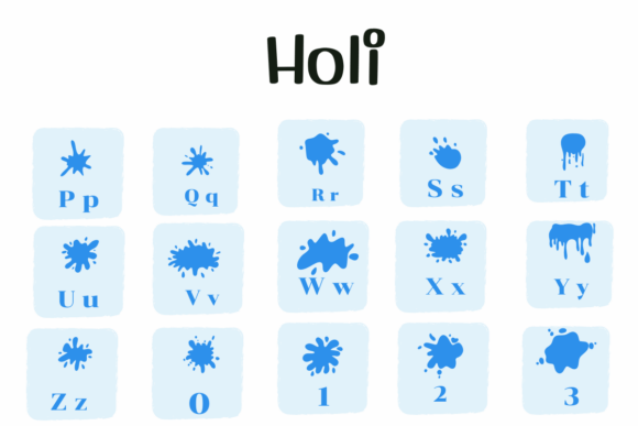 Holi Font PNG with transparent background - Preview 2